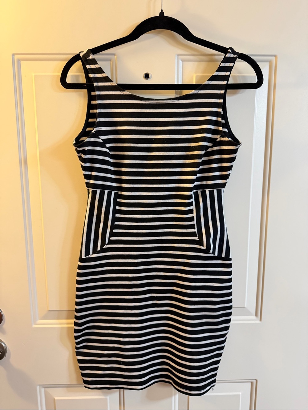 Marilyn Monroe Black White Striped Bodycon Dress Size Small Retro Pinup